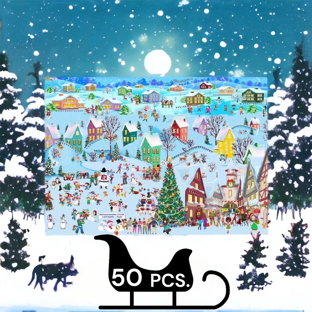 50 10X13 Poly Mailers Christmas Village Snow, Town, Tree and Santa PRICE IS FIRM - Picture 2 of 5